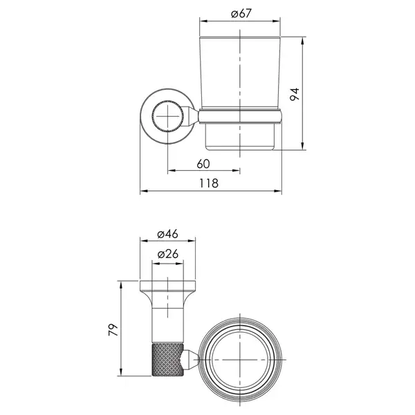 Стакан для зубных щёток подвесной Imprese Brenta, стекло прозрачное/хром (ZMK071901230) фото 2 Aquada.com.ua