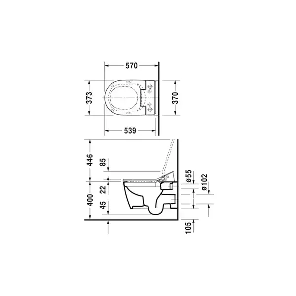 DURAVIT ME BY STARCK унитаз подвесной для сидения Sensowash, rimless (2529590000) фото 3 Aquada.com.ua