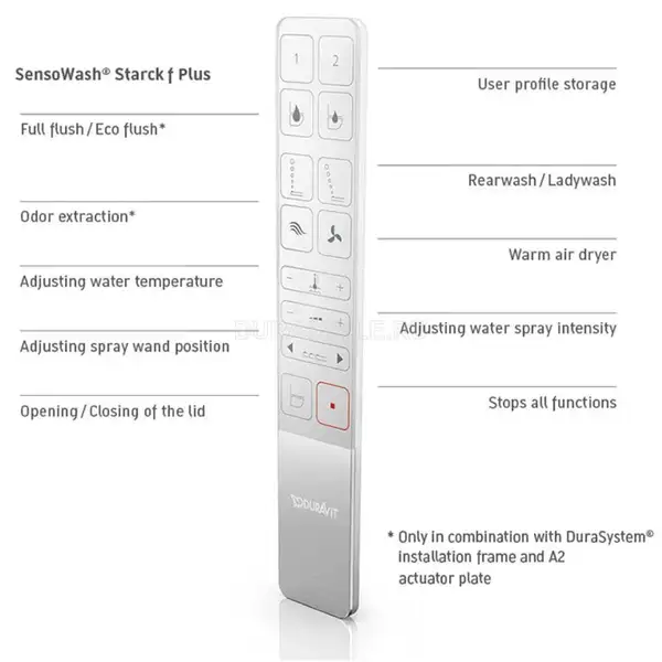 Сиденье для унитаза с функцией биде Duravit SensoWash® Starck f Lite (612001012000310) фото 6 Aquada.com.ua