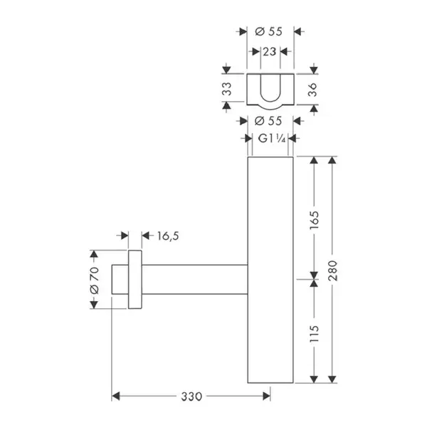 Сифон для раковины Hansgrohe Flowstar (цвет - хром) (52100000) фото 2 Aquada.com.ua