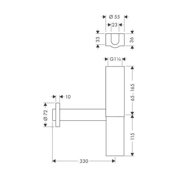 Сифон для умивальника Hansgrohe Flowstar, хром (52100000)