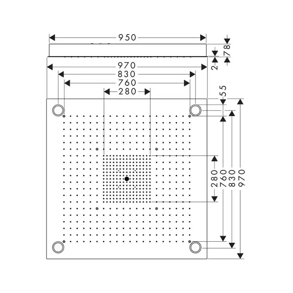 Верхний душ Axor ShowerSolutions 970 x 970 мм, с подсветкой (цвет - хром), 3 типа струи (10623800) фото 7 Aquada.com.ua Верхний душ Axor ShowerSolutions 970 x 970 мм, с подсветкой (цвет - хром), 3 типа струи (10623800) фото 7 Aquada.com.ua