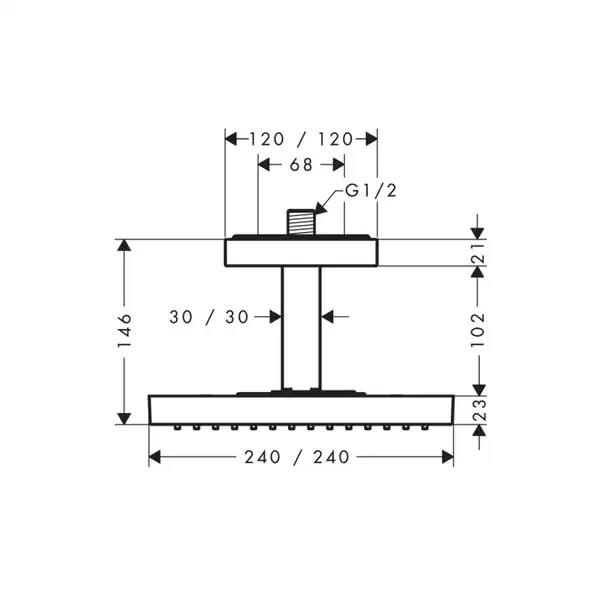 Верхний душ 240/240 1jet Axor ShowerSolutions (цвет - хром) (10929000) фото 2 Aquada.com.ua Верхний душ 240/240 1jet Axor ShowerSolutions (цвет - хром) (10929000) фото 2 Aquada.com.ua