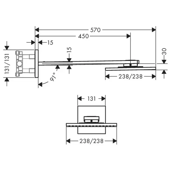 Верхний душ 250 х 250 мм Axor ShowerSolutions (цвет - матовый никель), 2 вида струи (35310820) фото 2 Aquada.com.ua Верхний душ 250 х 250 мм Axor ShowerSolutions (цвет - матовый никель), 2 вида струи (35310820) фото 2 Aquada.com.ua