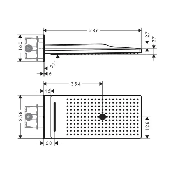 HANSGROHE Верхній душ, Rainmaker Select, 586х258, хром (24001400) HANSGROHE Верхній душ, Rainmaker Select, 586х258, хром (24001400)