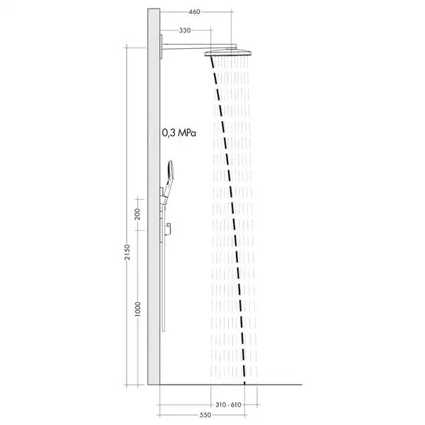 Верхний душ 466 х 300 мм Hansgrohe Rainmaker Select (цвет - хром/чёрный) (24005600) фото 3 Aquada.com.ua