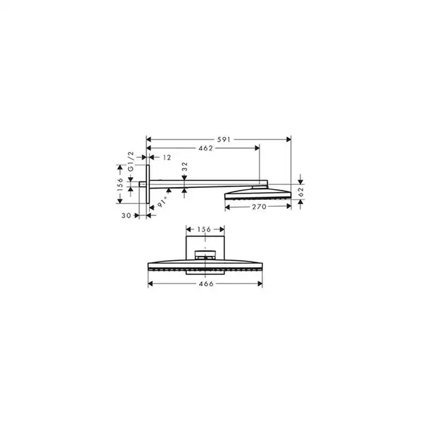 Верхний душ Hansgrohe Rainmaker Select EcoSmart 460 1jet (цвет - хром/белый) (24013400) фото 3 Aquada.com.ua Верхний душ Hansgrohe Rainmaker Select EcoSmart 460 1jet (цвет - хром/белый) (24013400) фото 3 Aquada.com.ua