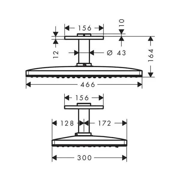 Верхний душ Hansgrohe Rainmaker Select EcoSmar 460 3jet (цвет - хром/белый) (24016400) фото 4 Aquada.com.ua Верхний душ Hansgrohe Rainmaker Select EcoSmar 460 3jet (цвет - хром/белый) (24016400) фото 4 Aquada.com.ua