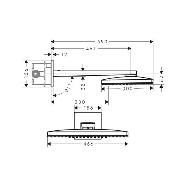 Верхний душ Hansgrohe Rainmaker Select EcoSmar 460 3jet (цвет - хром/белый) (24017400) фото 5 Aquada.com.ua Верхний душ Hansgrohe Rainmaker Select EcoSmar 460 3jet (цвет - хром/белый) (24017400) фото 5 Aquada.com.ua