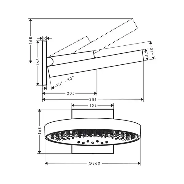Верхній душ Hansgrohe Rainfinity 360 3jet, Matt White (26234700) Верхній душ Hansgrohe Rainfinity 360 3jet, Matt White (26234700)