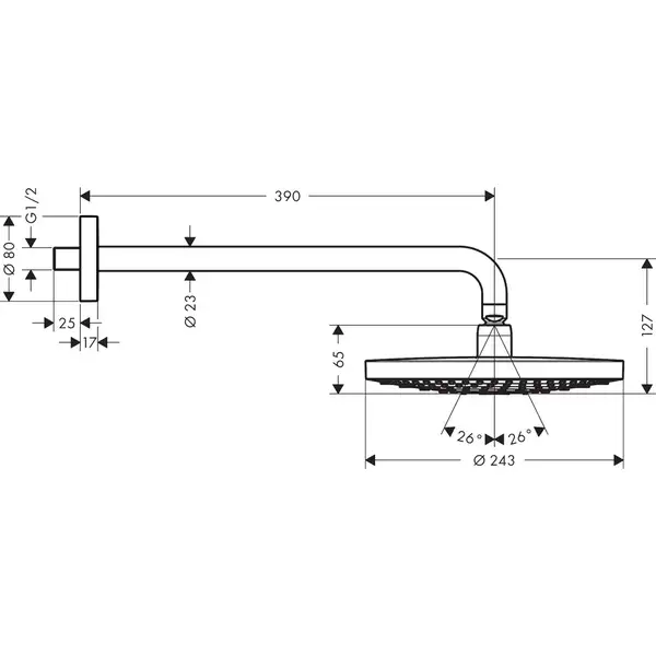 Верхній душ Hansgrohe Raindance Select S 240 2jet, хром (26466000) Верхній душ Hansgrohe Raindance Select S 240 2jet, хром (26466000)