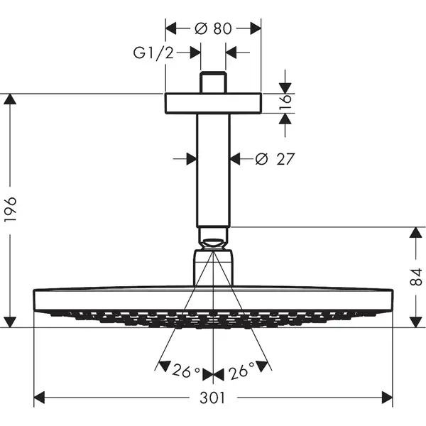 Верхній душ Hansgrohe Raindance Select S 300 2jet, білий / хром (27337400) Верхній душ Hansgrohe Raindance Select S 300 2jet, білий / хром (27337400)