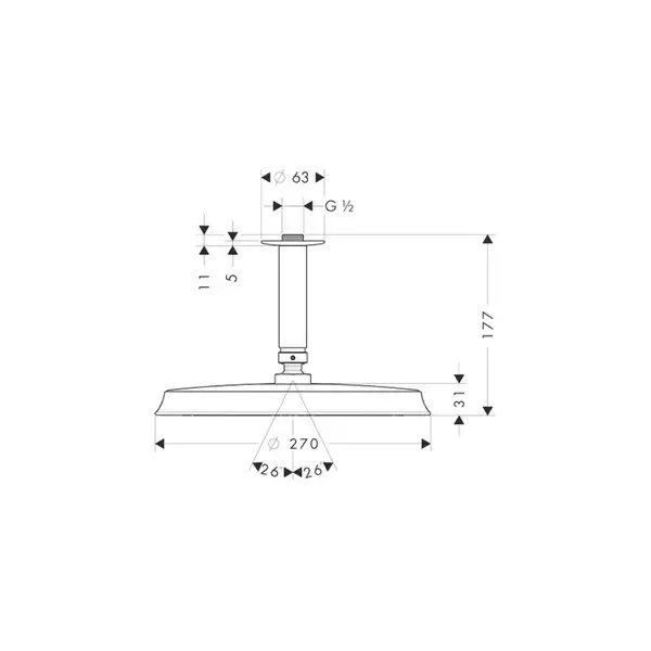 Верхний душ Hansgrohe Raindance Classic AIR Ø 240 мм (цвет - хром) (27405000) фото 2 Aquada.com.ua Верхний душ Hansgrohe Raindance Classic AIR Ø 240 мм (цвет - хром) (27405000) фото 2 Aquada.com.ua