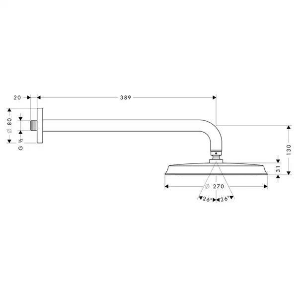 Верхній душ Hansgrohe Raindance Classic 240 1jet, хром (27424000) Верхній душ Hansgrohe Raindance Classic 240 1jet, хром (27424000)