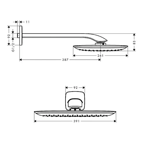Верхний душ Hansgrohe PuraVida 390х260 мм (27437000) фото 2 Aquada.com.ua Верхний душ Hansgrohe PuraVida 390х260 мм (27437000) фото 2 Aquada.com.ua