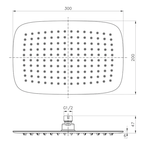 Верхний душ Imprese (цвет - хром) 300 х 200 мм (S300200SS6) фото 2 Aquada.com.ua Верхний душ Imprese (цвет - хром) 300 х 200 мм (S300200SS6) фото 2 Aquada.com.ua