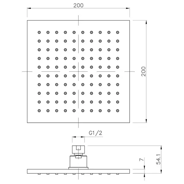 IMPRESE Душ верхний 200х200 мм, латунь (SQ200B) фото 2 Aquada.com.ua IMPRESE Душ верхний 200х200 мм, латунь (SQ200B) фото 2 Aquada.com.ua