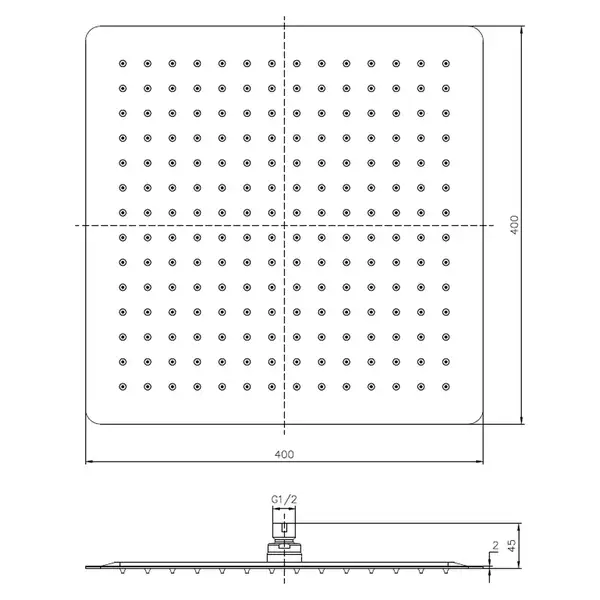 Верхний душ Imprese (цвет - хром) 40х40 мм (SQ400SS2) фото 2 Aquada.com.ua Верхний душ Imprese (цвет - хром) 40х40 мм (SQ400SS2) фото 2 Aquada.com.ua