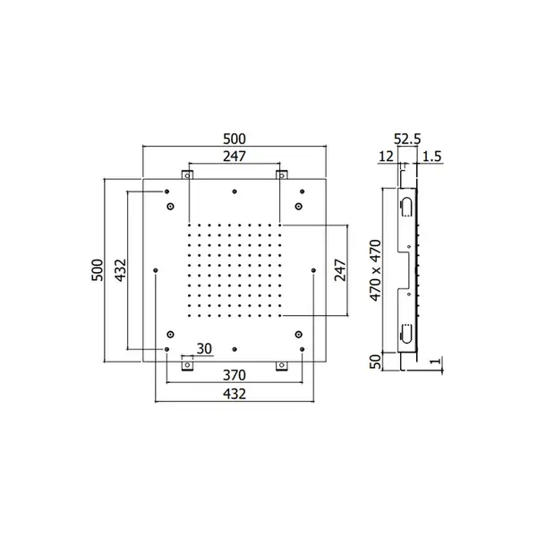 Верхний душ Paffoni CLEVELAND “Quadro” 500 х 500 мм (ZSOF129CR)