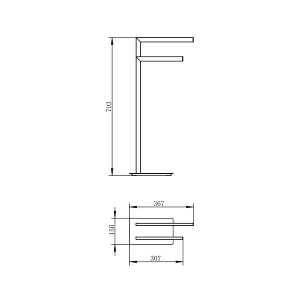 Стойка с полотенцедержатели Devit Art, чёрный матовый (3566140B) фото 2 Aquada.com.ua