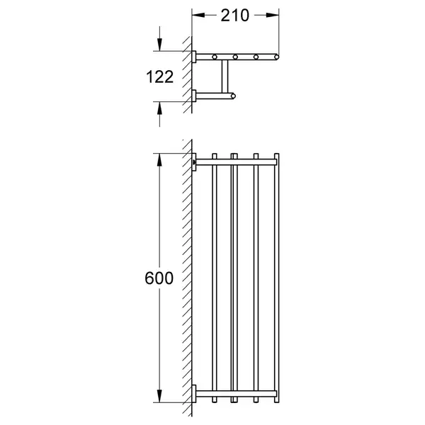 Полиця для рушників у ванну Grohe Essentials Cube New (40512001)