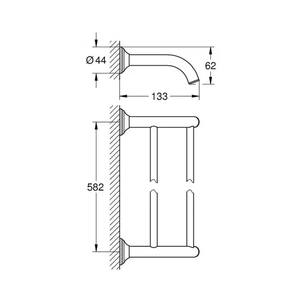 Подвійний тримач для рушників Grohe Essentials Authentic (40654001)