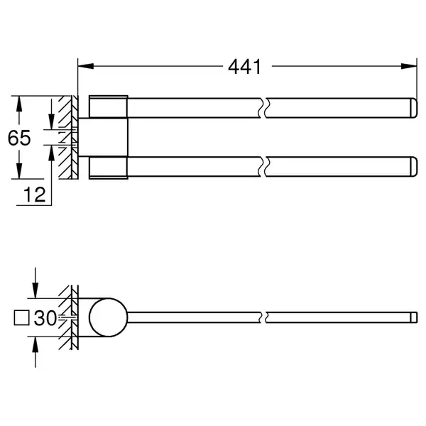 Подвійний тримач для рушників Grohe Selection (41063000)