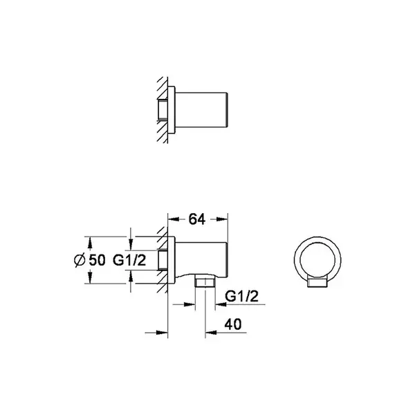 GROHE Подключение шланга RAINSHOWER (27057000) фото 4 Aquada.com.ua