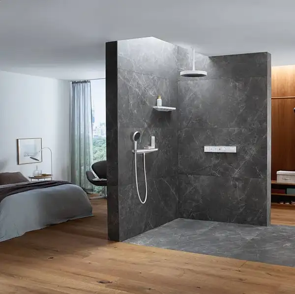 Шланговое під'єднання Hansgrohe Porter 500 Rainfiniti з поличкою L, Matt White (26843700)