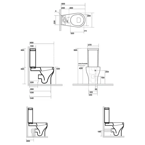 Унитаз-компакт AXA Cinque, с сиденьем Soft Close (361701+368101+368801) фото 4 Aquada.com.ua