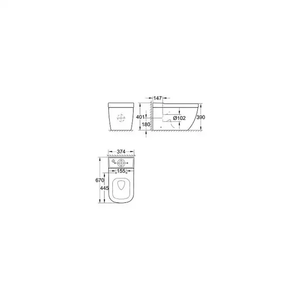 GROHE Унітаз підлогового монтажу Euro Ceramic (3933800H) (3933800H) фото 4 Aquada.com.ua GROHE Унітаз підлогового монтажу Euro Ceramic (3933800H) (3933800H) фото 4 Aquada.com.ua