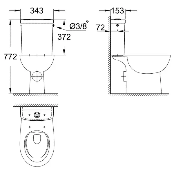 GROHE Бачок унитаза BAU CERAMIC (39437000) фото 2 Aquada.com.ua GROHE Бачок унитаза BAU CERAMIC (39437000) фото 2 Aquada.com.ua