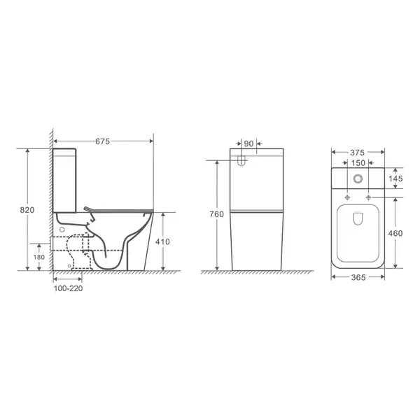 Унітаз-компакт Qtap Tern безобідковий з сидінням Soft-close QT17222093ARW (QT17222093ARW) фото 2 Aquada.com.ua