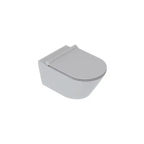 Унитаз подвесной NewFlush (безободковый) Catalano New Zero с сиденьем Soft Close plus satin cement/серый матовый (1VS55NRCS+5SCSTPCS) фото 1 Aquada.com.ua