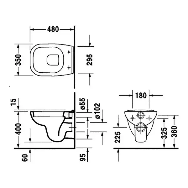 Унитаз подвесной Duravit D-code (22110900002) фото 3 Aquada.com.ua