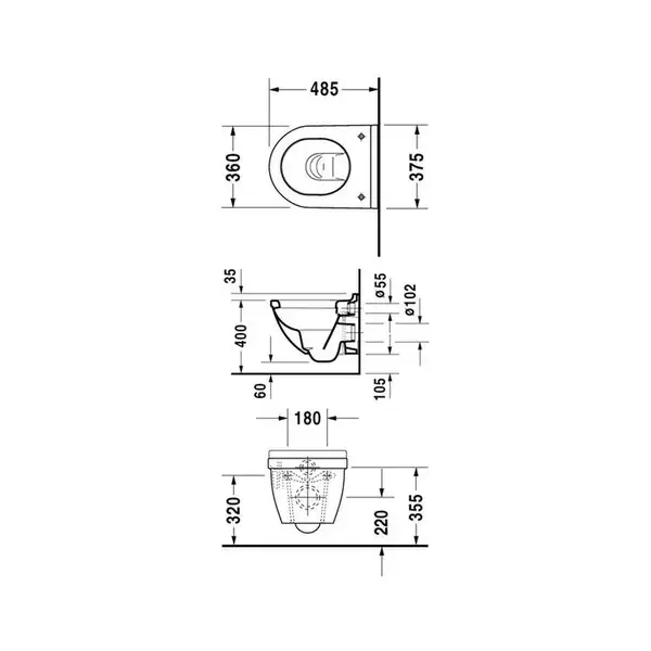 Унитаз подвесной, укороченый Duravit Starck 3 (с сиденьем Soft Close) (2227090000+0063890000) фото 2 Aquada.com.ua Унитаз подвесной, укороченый Duravit Starck 3 (с сиденьем Soft Close) (2227090000+0063890000) фото 2 Aquada.com.ua