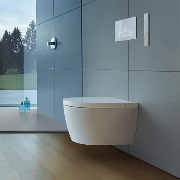 Унитаз-биде Rimless (безободковый) Duravit Me by Starck с сиденьем SensoWash® Starck Plus (2510092000+612000012000320) фото 5 Aquada.com.ua Унитаз-биде Rimless (безободковый) Duravit Me by Starck с сиденьем SensoWash® Starck Plus (2510092000+612000012000320) фото 5 Aquada.com.ua