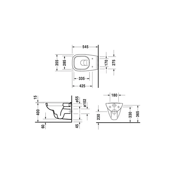 Унитаз подвесной Duravit D-Code (25350900002) фото 4 Aquada.com.ua