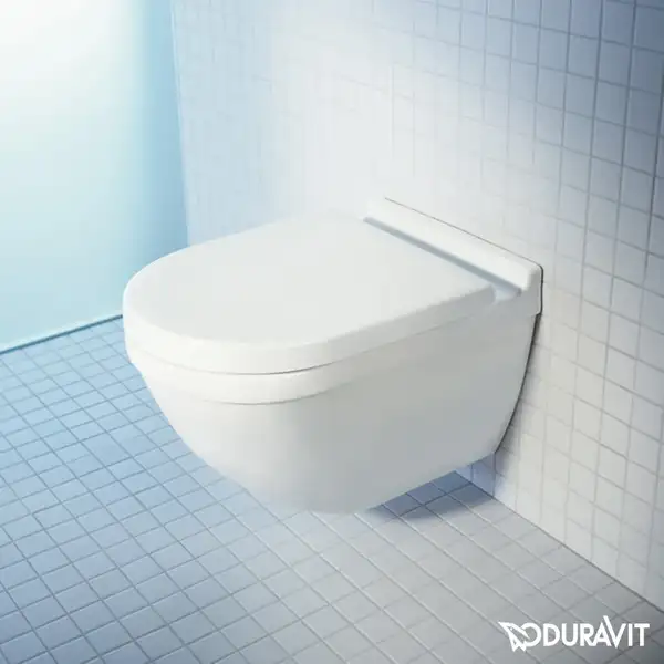 Унитаз подвесной Rimless (безободковый) Duravit Starck 3 с сиденьем Soft Close (45270900А1) фото 2 Aquada.com.ua Унитаз подвесной Rimless (безободковый) Duravit Starck 3 с сиденьем Soft Close (45270900А1) фото 2 Aquada.com.ua