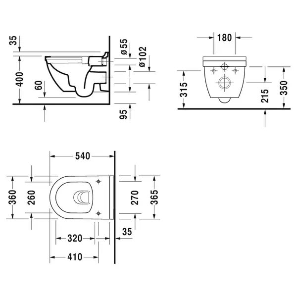 Унитаз подвесной Rimless (безободковый) Duravit Starck 3 с сиденьем Soft Close (45270900А1) фото 3 Aquada.com.ua Унитаз подвесной Rimless (безободковый) Duravit Starck 3 с сиденьем Soft Close (45270900А1) фото 3 Aquada.com.ua