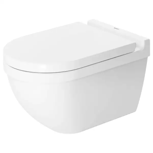 Унитаз подвесной Rimless (безободковый) Duravit Starck 3 с сиденьем Soft Close (45270900A1) фото 1 Aquada.com.ua Унитаз подвесной Rimless (безободковый) Duravit Starck 3 с сиденьем Soft Close (45270900A1) фото 1 Aquada.com.ua