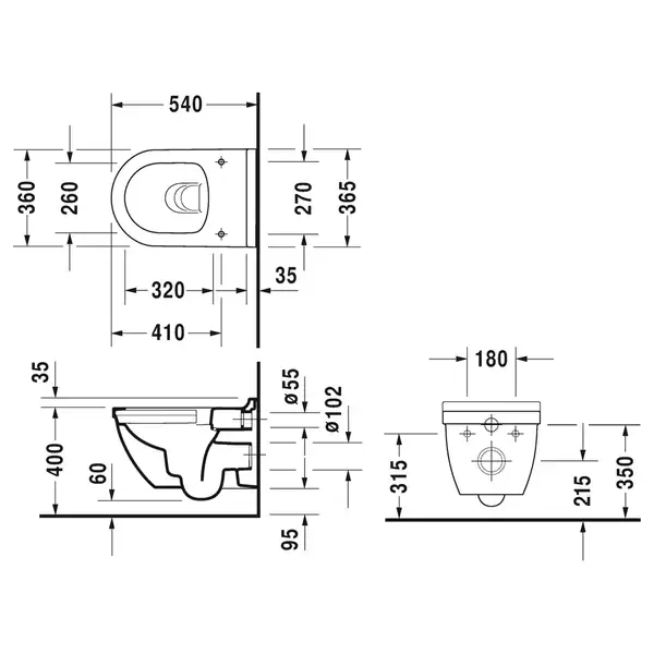 Унитаз подвесной Rimless (безободковый) Duravit Starck 3 с сиденьем Soft Close (45270900A1) фото 3 Aquada.com.ua Унитаз подвесной Rimless (безободковый) Duravit Starck 3 с сиденьем Soft Close (45270900A1) фото 3 Aquada.com.ua
