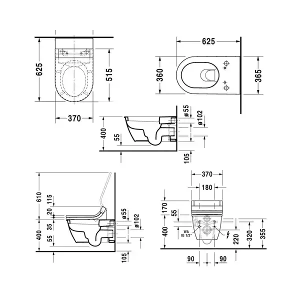 Унитаз подвесной Darling New с сиденьем Duravit SensoWash Starck C + (610001002000300+2544590000) фото 3 Aquada.com.ua Унитаз подвесной Darling New с сиденьем Duravit SensoWash Starck C + (610001002000300+2544590000) фото 3 Aquada.com.ua