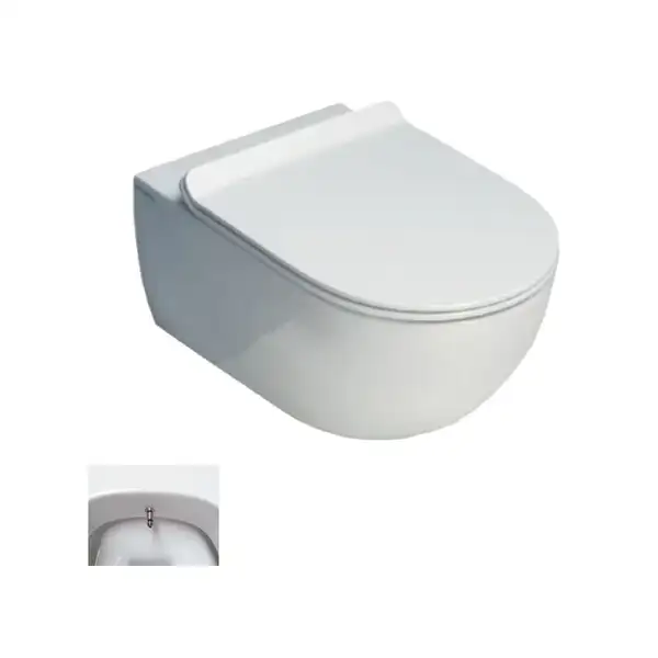 Унитаз биде Flaminia App Goclean (безободковый), с сиденьем Slim Soft Close (AP118G+ERWCB+QKCW05) фото 1 Aquada.com.ua Унитаз биде Flaminia App Goclean (безободковый), с сиденьем Slim Soft Close (AP118G+ERWCB+QKCW05) фото 1 Aquada.com.ua