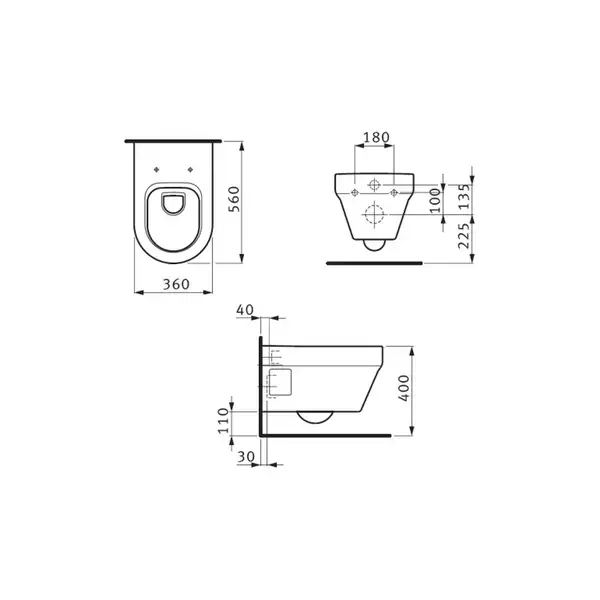 LAUFEN FORM унитаз подвесной 36*56см (H8206710000001) фото 2 Aquada.com.ua