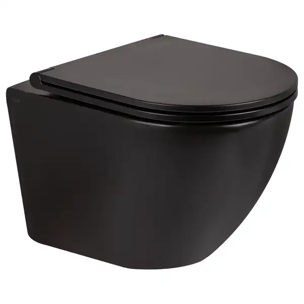 Унітаз підвісний Qtap Robin безобідковий з сидінням Slim Soft-close QT1333046ERMB (QT1333046ERMB) фото 1 Aquada.com.ua