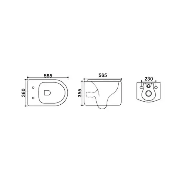 QTAP Унітаз підвісний Q-tap Merlin WHI 2044A безободовий (QTMERWHI2044A) фото 2 Aquada.com.ua