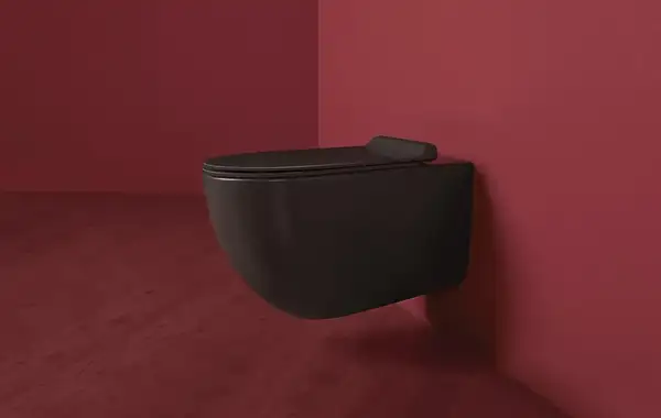 Унитаз подвесной Simas Vignoni с сиденьем Soft Close, чёрный матовый (VI18/F85+VI004 nero) фото 3 Aquada.com.ua Унитаз подвесной Simas Vignoni с сиденьем Soft Close, чёрный матовый (VI18/F85+VI004 nero) фото 3 Aquada.com.ua
