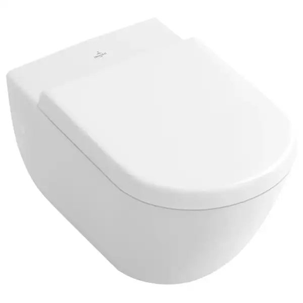 VILLEROY & BOCH VERITY DESIGN комплект: унитаз 37*56см подвесной, без ободка, горизонтальный выпуск, сиденье QuickRelease и SoftClosing, белый альпин (5643HR01) фото 1 Aquada.com.ua