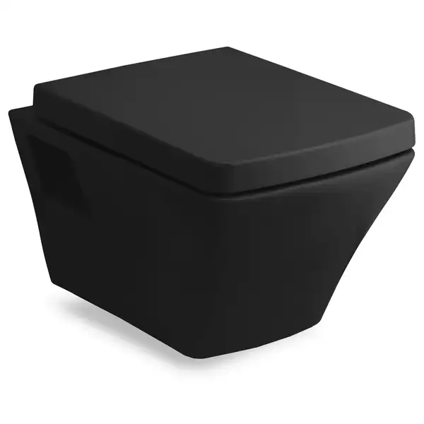 Унитаз повесной Volle Teo с сиденьем Soft Close, чёрный (13-88-422black) фото 1 Aquada.com.ua